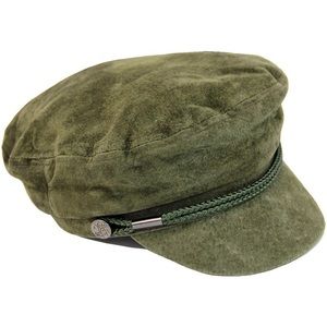 Pretty Green khaki suede baker boy Lennon hat